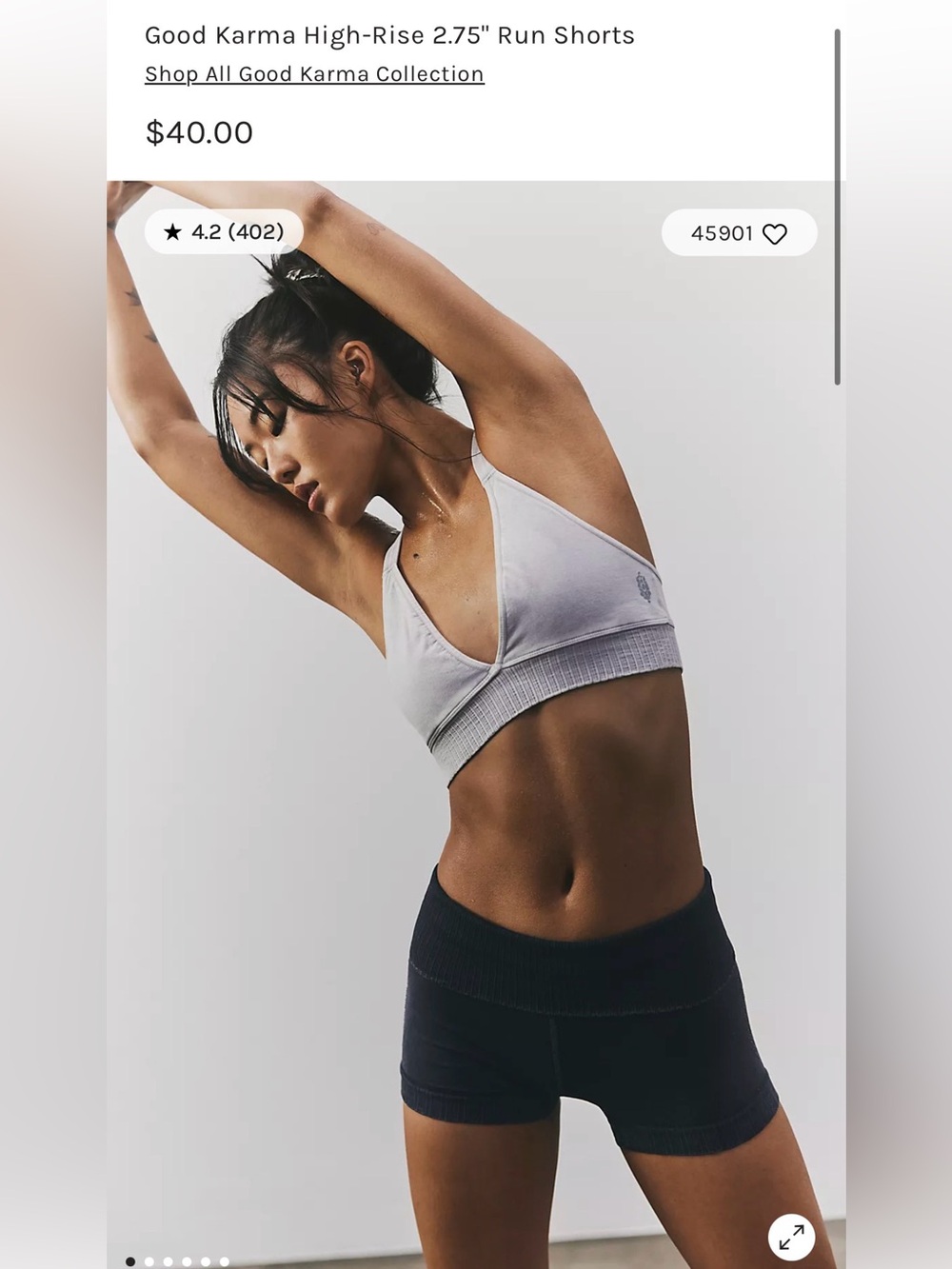 Free People Two-Tone Athletic Shorts and Bralette Set - Light Gray & Black